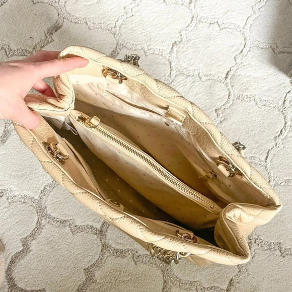 Kate Spade Camel Quilted Leather Gold Coast Maryanne Large Tote Cashew  Tan - Picture 7 of 9